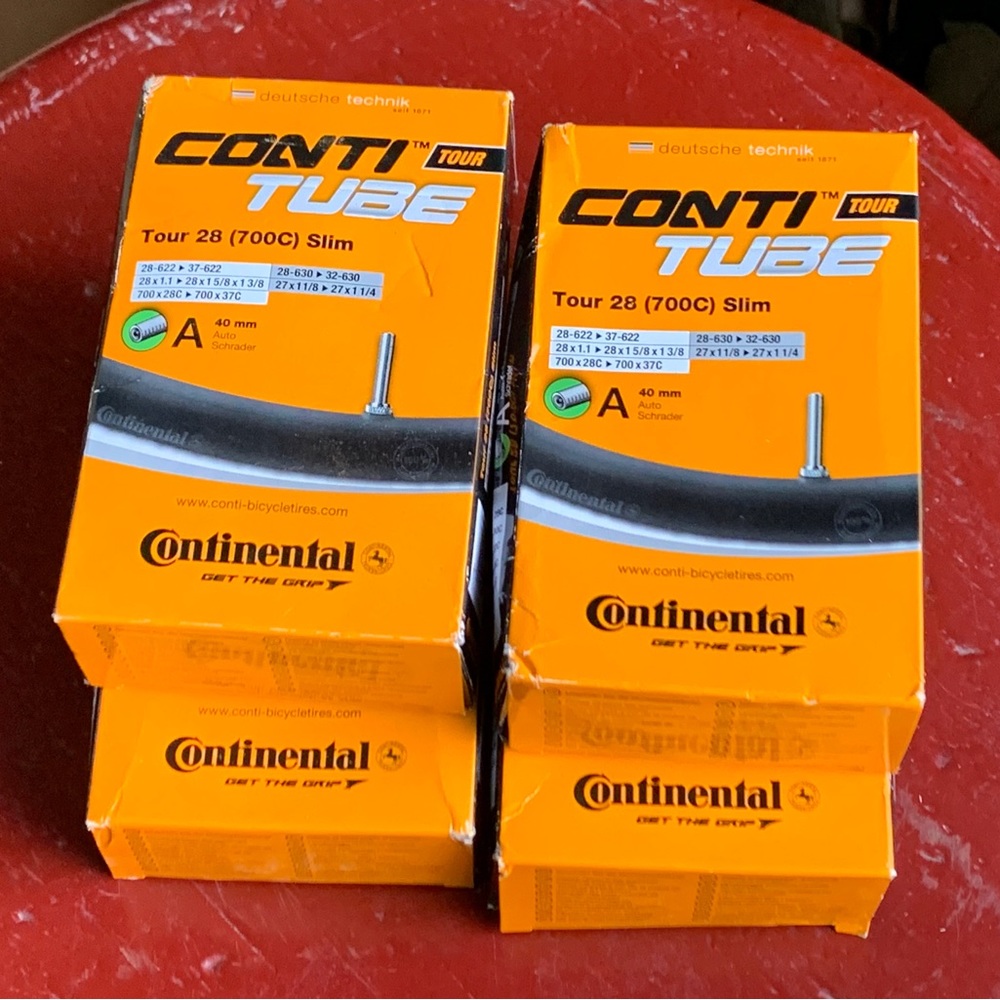 *LOT OF 4* Continental Tour 28 (700c) Slim 40 mm Schrader Bicycle Inner Tubes